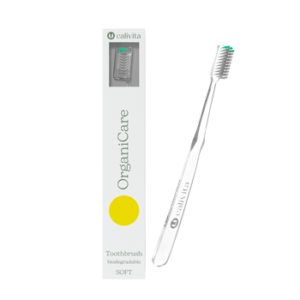 Biodegradowalna szczoteczka do zębów OrganiCare z ochroną antybakteryjną - Zielona