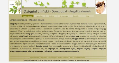 strona o Angelica sinensis – Dzięgiel chiński